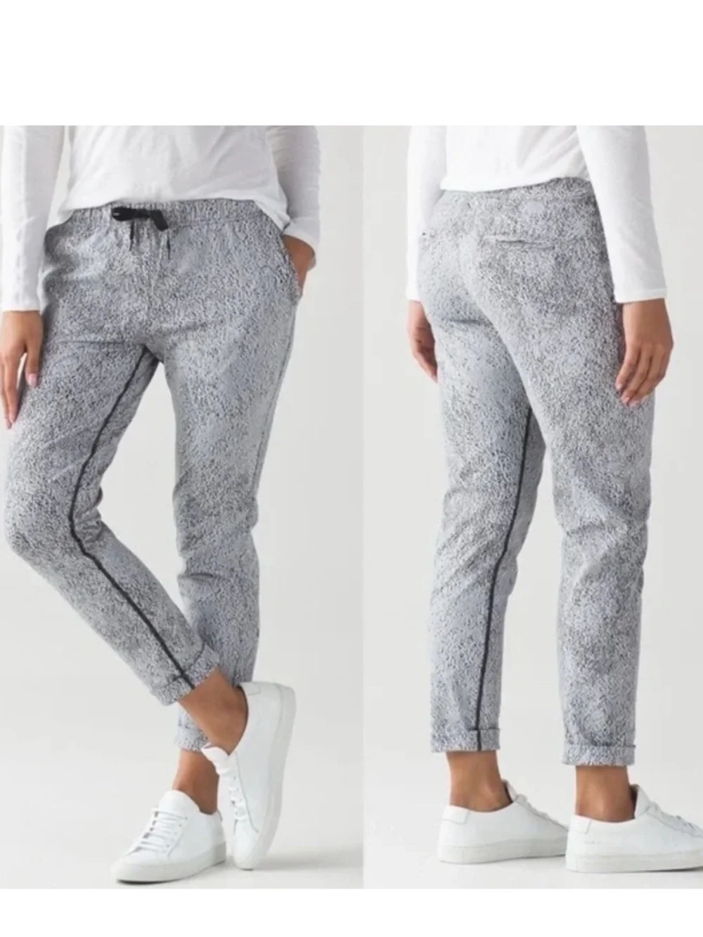 lululemon athletica Jet Pant Power Luxtreme Spray Jacquard White Black